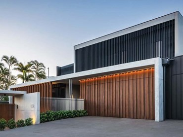 Minyama luxury home features Vulcan timber in Teak finish