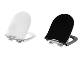 Pressalit’s toilet seat with institutional hinge and integrated soft close