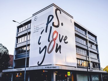 &#39;PS I Love You&#39; was a marketing campaign for the Woods Bagot-designed 8 Phillip Street in Sydney&#39;s Parramatta. Image: Supplied&nbsp;
