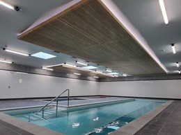 durlum’s woodgrain metal ceiling meets timber look brief at Hunter rugby training facility
