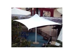 Quartet outdoor umbrellas from Flexshade provided for playground at Broadbeach Mall