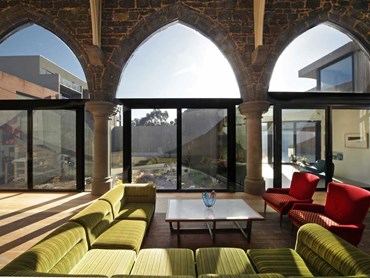 The Collingwood house - the massive archways were infilled with glass