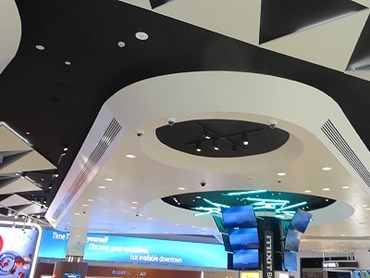 Bulkhead shapes at Melbourne Airport Duty Free
