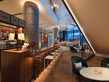 Sofitel Sydney’s new Esprit Noir Lobby bar featuring Euro Oak Milano Collection
