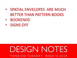 Design notes for week 12/2024 from Tone on Tuesday