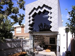 This tessellated box addition to Melbourne home was rejected by zinc installers