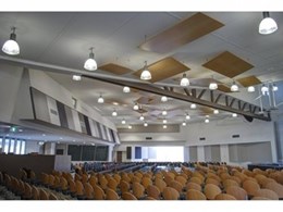 Custom acoustic panels installed at Clayton Church of Christ, Melbourne