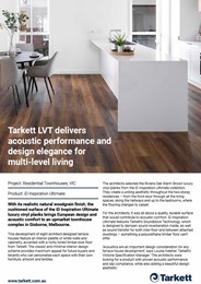 Victoria Townhouses case study: Tarkett LVT delivers acoustic performance and design elegance for multi-level living