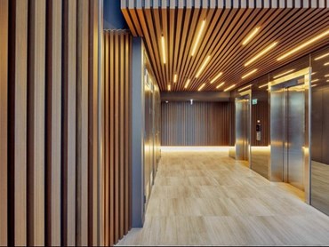 There is no need for architects to compromise on the aesthetic and warmth that a timber product offers a design due to fire safety concerns.

