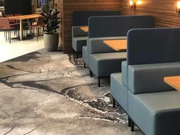 Organic rock formations inspire custom carpet design for Gateway Business Lounge
