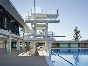 This photograph of the Gold Coast Aquatic Centre, Gold Coast by Christopher Frederick Jones is one of his two images that were shortlisted in the 2015 Arcaid Architectural Photography Awards.