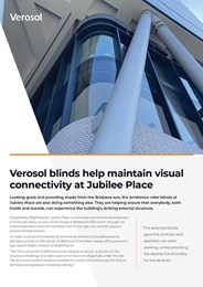 Verosol blinds help maintain visual connectivity at Jubilee Place