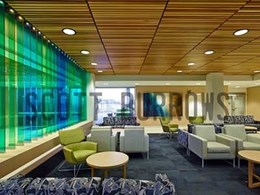 Ultraflex’s linear batten panels installed at Sunshine Coast University Hospital foyer lounge
