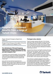 Monarch Emergency Department: Hospital refurbishment benefits from a range of Tarkett Vinyls