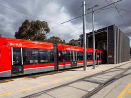 Composite timber panels provide aesthetic screening along Canberra Metro track