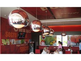 Zumtobel Lighting’s Sconfine Sfera pendant luminaries at KFC restaurant