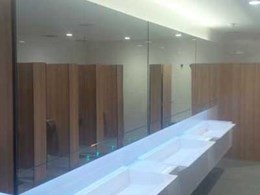 Dolphin ALAVO modular system specified for Adelaide Airport washroom 