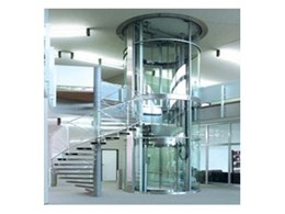 Round glass residential lift by Multilift Commercial