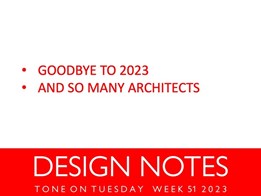 Design notes for week 51/2023 from Tone on Tuesday
