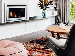 Escea DL850 fireplace central to open plan design for Rebecca Shnider’s home