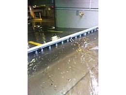 BLOBEL flood barrier protects underground garage from flooding