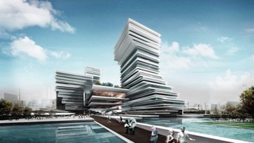 center culture stack architecture monolithic chinese architects centre concept looks building guangzhou daily australian newspaper china architectural iapa buildings blow