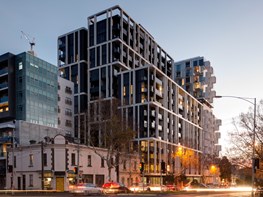 The apartment building referencing Carlton's Victorian architecture