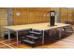 Portable staging modules for school, studio and theatre, from STE Australia