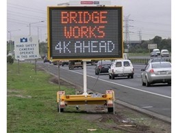 Kennards Hire Supplies Variable Message Signs for Safety on M80 Project