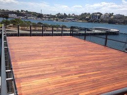 Buzon pedestals support new timber deck at Jones Bay Wharf redevelopment