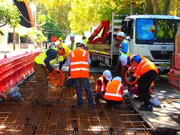 A 15-metre section on Wyndham Street has been replaced with Geopolymer concrete