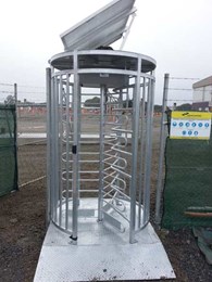 Magnetic’s solar powered turnstile and gate at construction site ensuring site safety