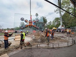 Kennards Hire supplies 1000kg glass lifter for glass panel installation at Melbourne Zoo