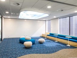 Custom Ontera carpet recreates the beach indoors at UXC Melbourne
