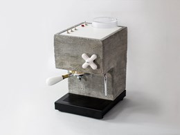 A coffee machine inspired by Brutalist architecture