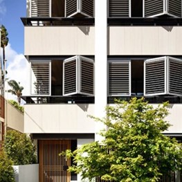 Warm materiality feature at new Melbourne apartments by Carr Design Group and MA Architects 