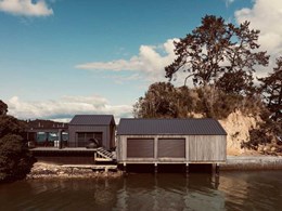 Composite timber meets architectural brief for boathouse in marine setting