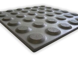 TGSI ceramic hazard and directional indicator tile range available from Tactile Systems Australia