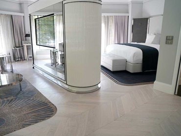Royce Hotel featuring Alabastro Chevron flooring 
