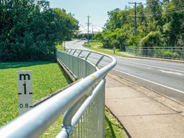 Bikeway barriers keeping pedestrians and cyclists safe on Redland Bay shared path
