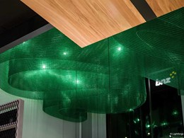 Ceiling feature with Kaynemaile architectural mesh turns heads at One NZ stores