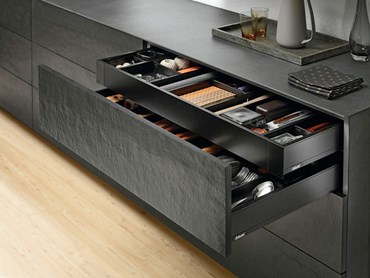 Blum Legrabox slimline kitchen drawers in detail