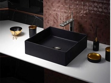 Mica countertop basin in honed black
