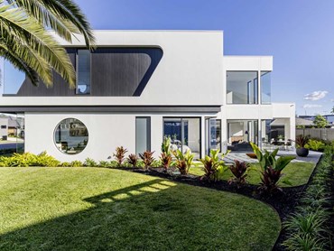 A Newport home with the ‘Hebel look’ featuring a smooth, rendered finish 