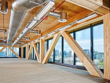 Australia&rsquo;s tallest engineered timber office building, Brisbane&rsquo;s 25 King has officially been unveiled. Image: Supplied
