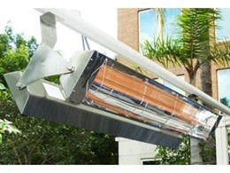 Radiant outdoor heaters from Alfresco Spaces