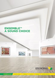 Manage acoustics in style with USG Boral Ensemble™ Acoustical Plasterboard Ceilings