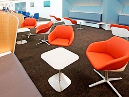 Carpet tiles customised for luxury business lounge at Canberra airport