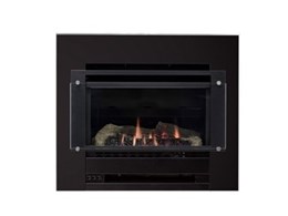 Slimline gas log fire with glass panel from Rinnai
