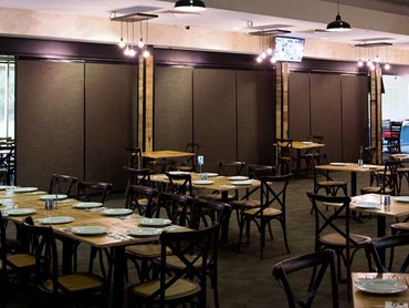 Acoustic operable walls were installed in the restaurant 